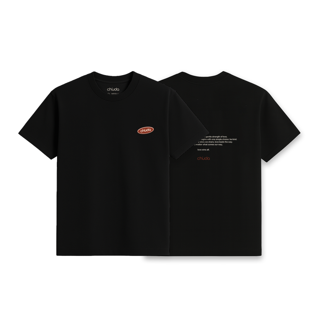 “Love Wins All” Black Cotton T-Shirt