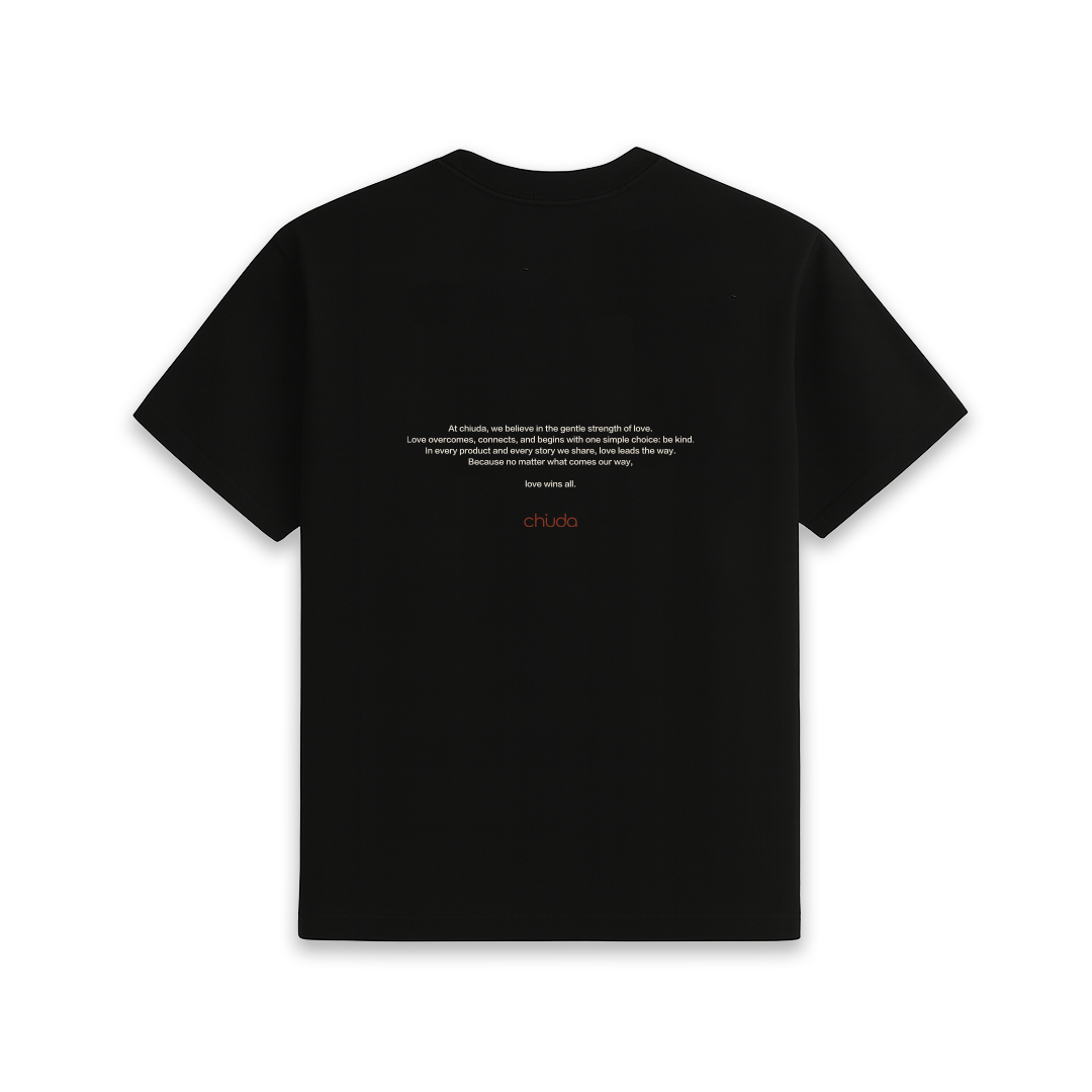 “Love Wins All” Black Cotton T-Shirt