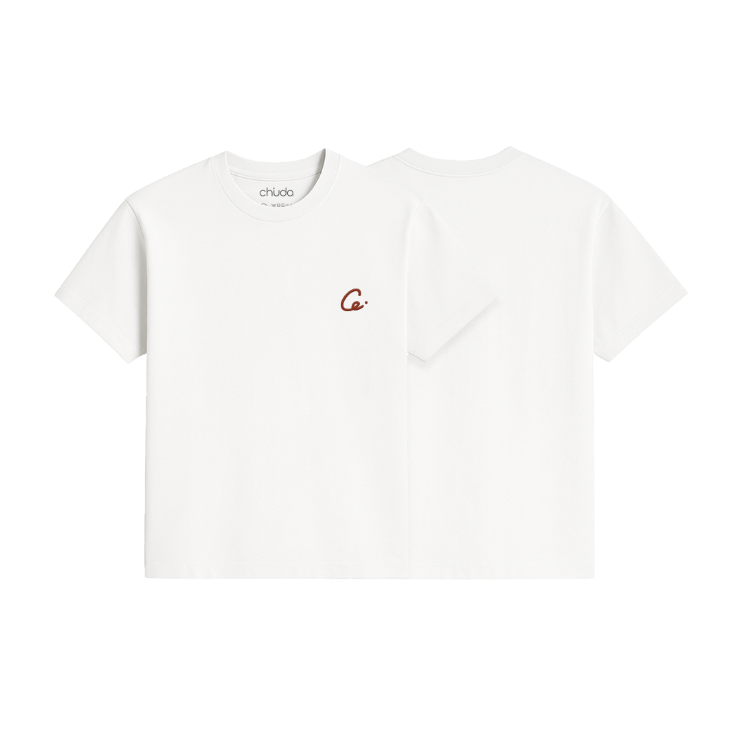 “C.” White Cotton T-Shirt