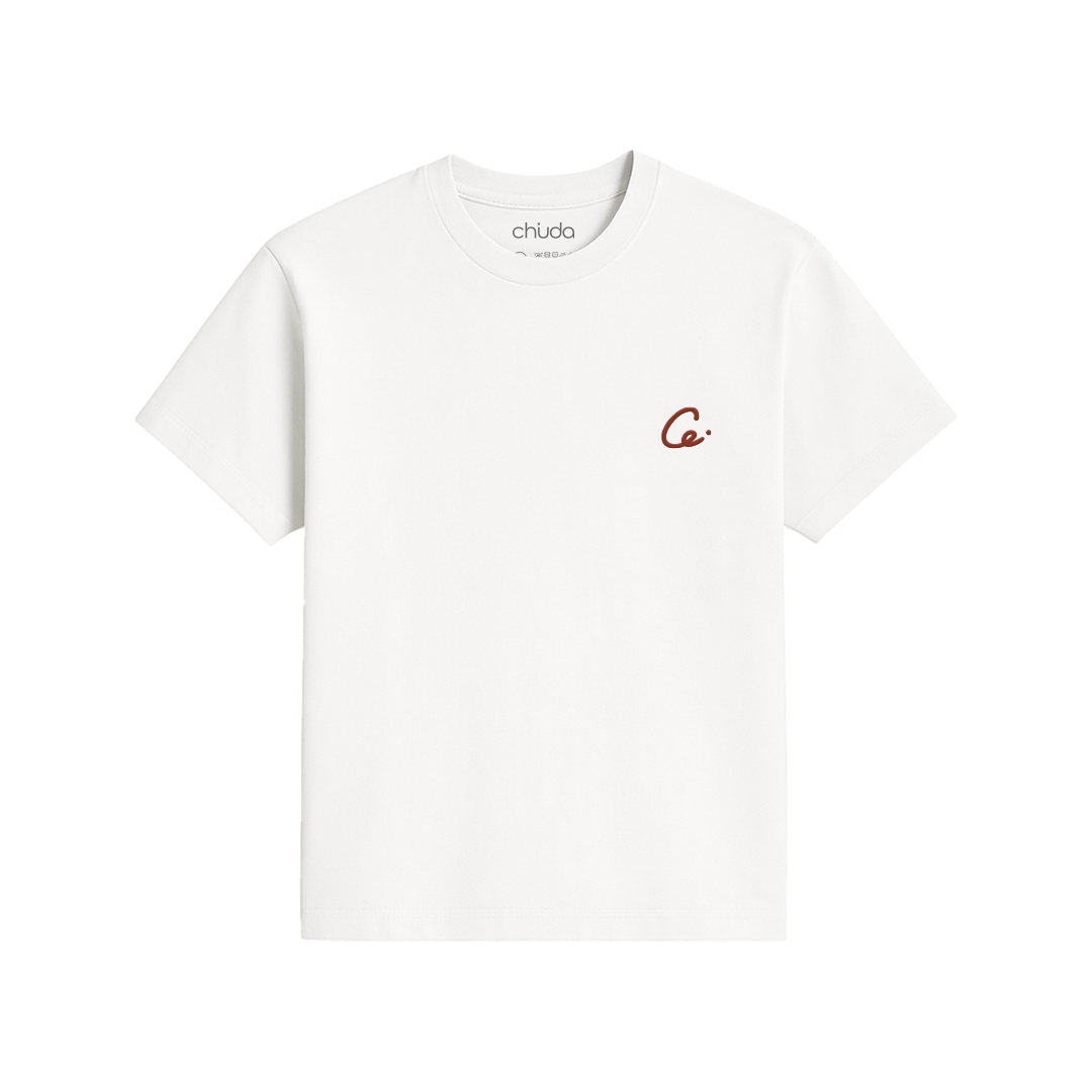 “C.” White Cotton T-Shirt